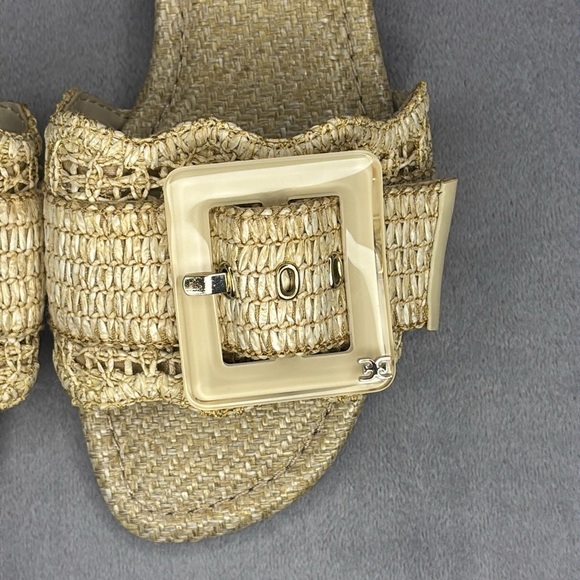🔥🔥🔥Sam Edelman Cream Raffia Slide Sandals Size: 8.5🔥🔥🔥 - Picture 3 of 11